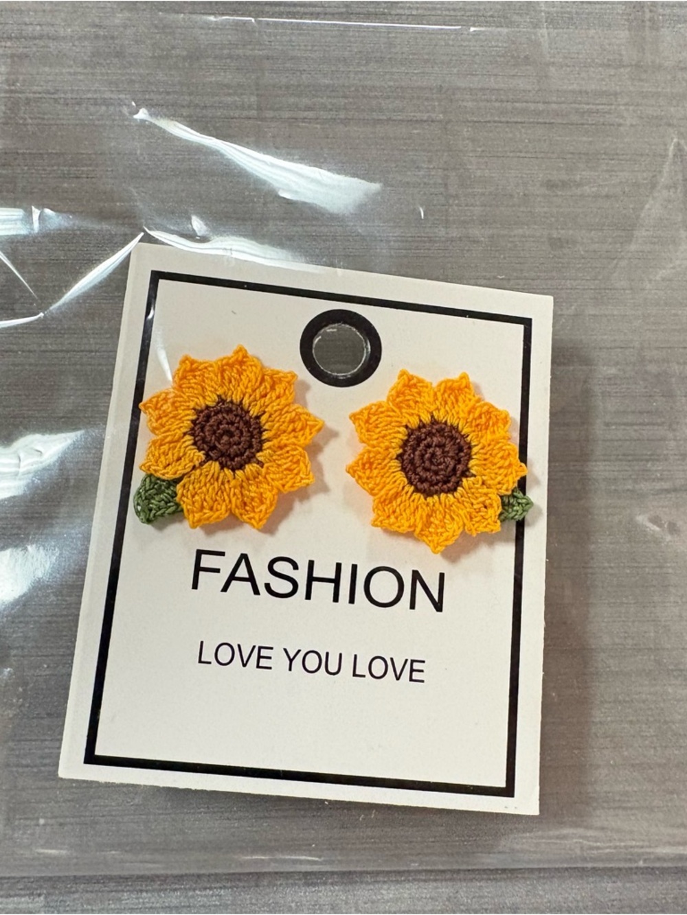 Sunflower Handmade Crochet Stud Earrings